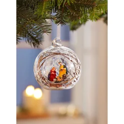 Weihnachtsdekoration·Weihnachtsbaumschmuck|Die moderne Hausfrau 3D-Glaskugel „Krippe“