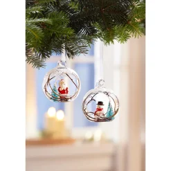 Weihnachtsdekoration·Weihnachtsbaumschmuck|Die moderne Hausfrau 3D-Glaskugeln, 2 Stück