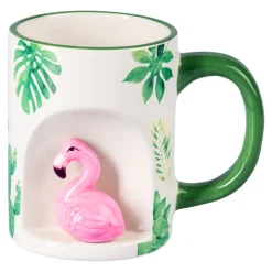 Tassen|Die moderne Hausfrau 3D-Kaffeebecher „Flamingo“, 350 ml