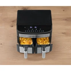 Fritteusen|Die moderne Hausfrau Doppelkammer-Heißluftfritteuse 7l, 2400 W