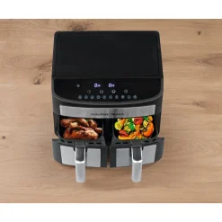 Fritteusen|Die moderne Hausfrau Doppelkammer-Heißluftfritteuse 7l, 2400 W