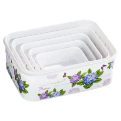 Lebensmittelbehälter|Die moderne Hausfrau Dosen-Set "Hortensie", 5 Stück lila