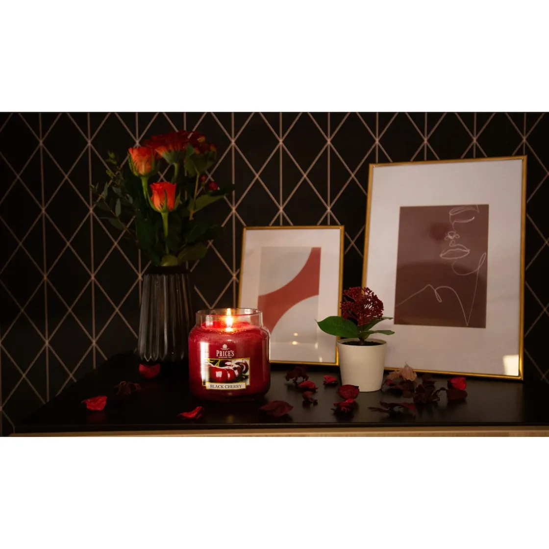 Leuchtdekoration·Kerzen & Teelichter|Die moderne Hausfrau Duftkerze, 411g Black Cherry