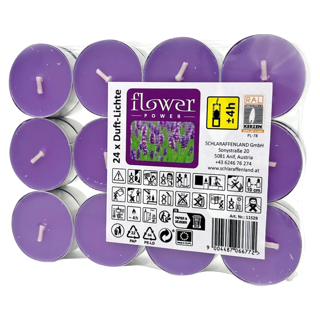 Leuchtdekoration·Kerzen & Teelichter|Lavendel-Liebhaber|Die moderne Hausfrau Duftteelichter, 24 Stück Lavendel