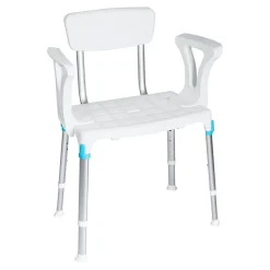 Badhilfen|Bade- & Toilettenhilfen·Bad- & Duschhocker|Die moderne Hausfrau Duschstuhl mit Rücken- und Armlehnen
