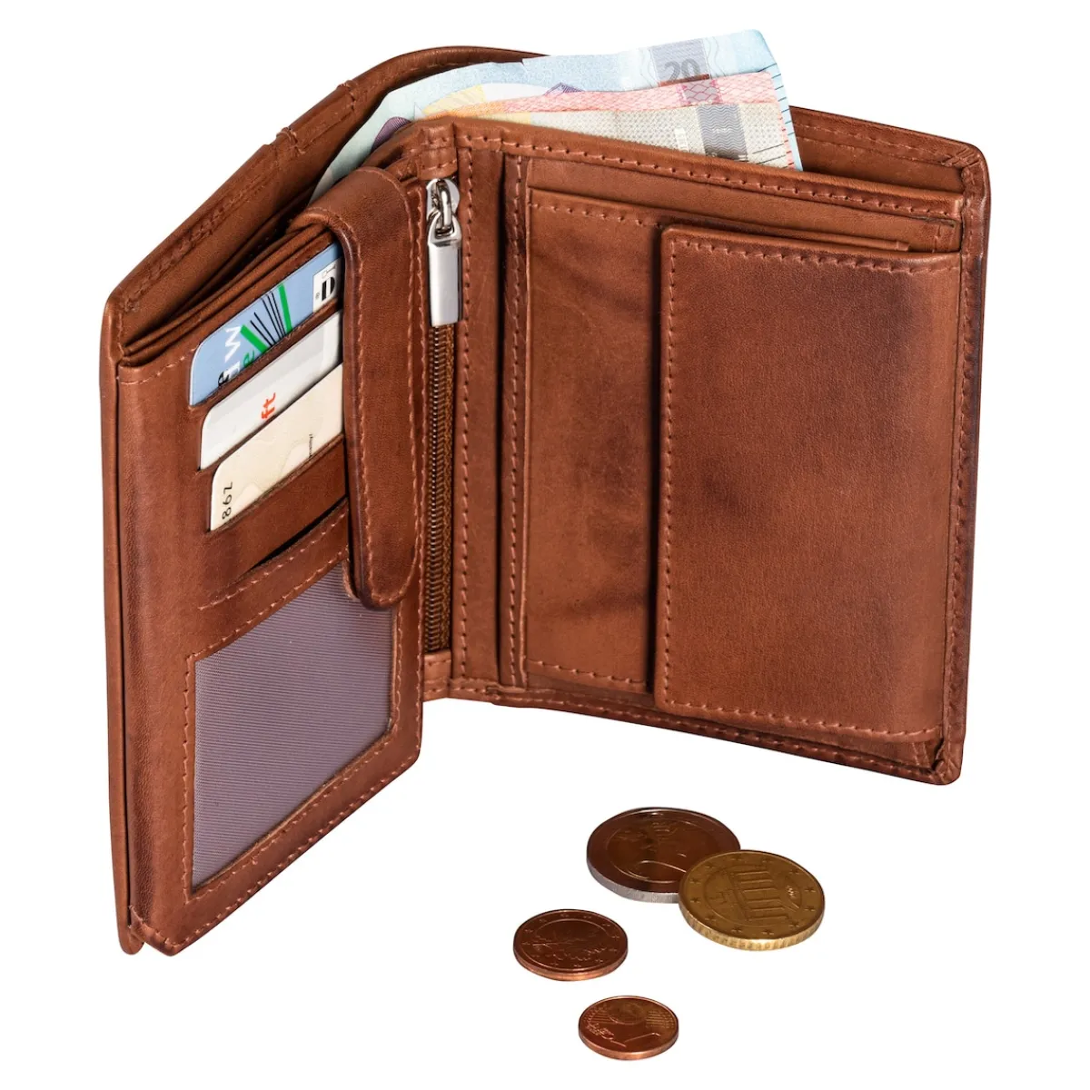 Damen Die moderne Hausfrau Echtleder Geldbörse mit Sicherheitsfach