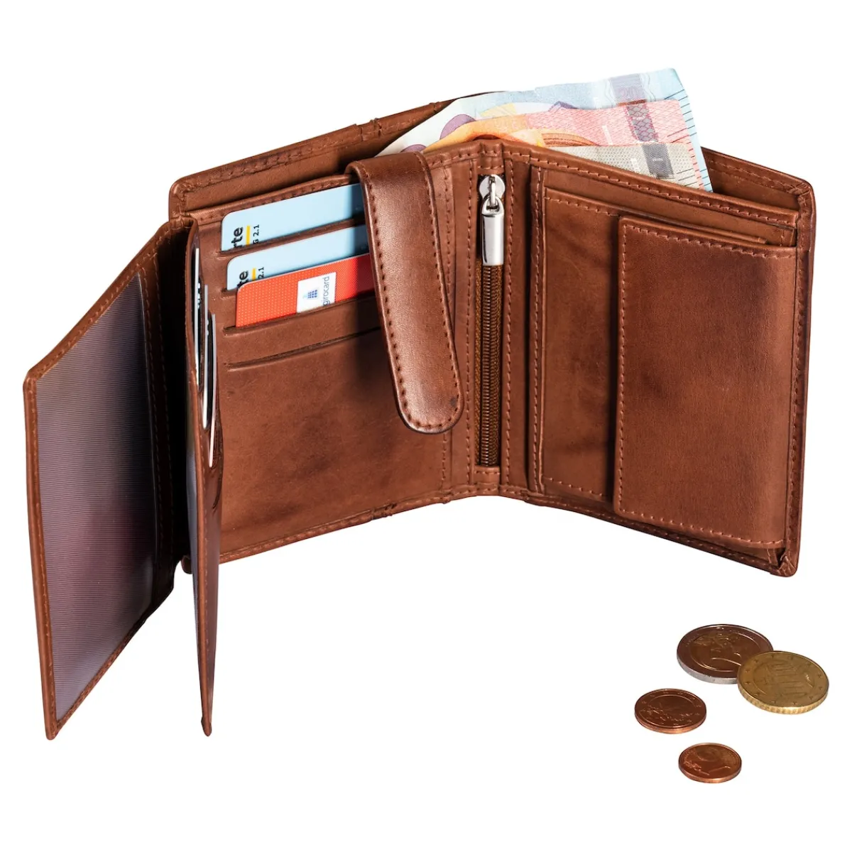 Damen Die moderne Hausfrau Echtleder Geldbörse mit Sicherheitsfach