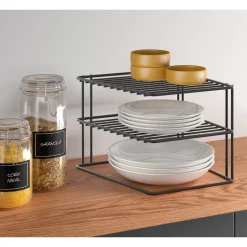 Die moderne Hausfrau Eckschrankeinsatz "Palio" Lava mit 2 Etagen