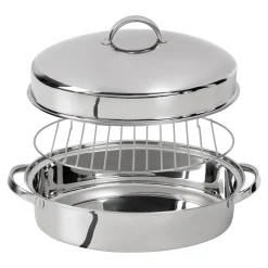 Bräter|Die moderne Hausfrau Edelstahl-Bräter mit Gittereinsatz, 3 l