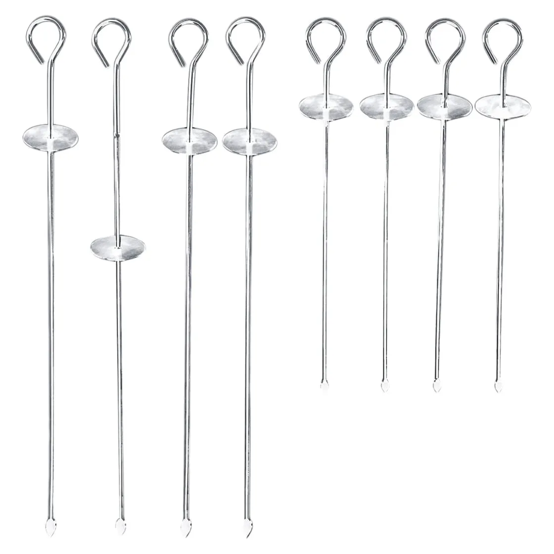 Geniale Küchenhelfer|Die moderne Hausfrau Edelstahl-Spieße mit Abstreifer, 8 Teile