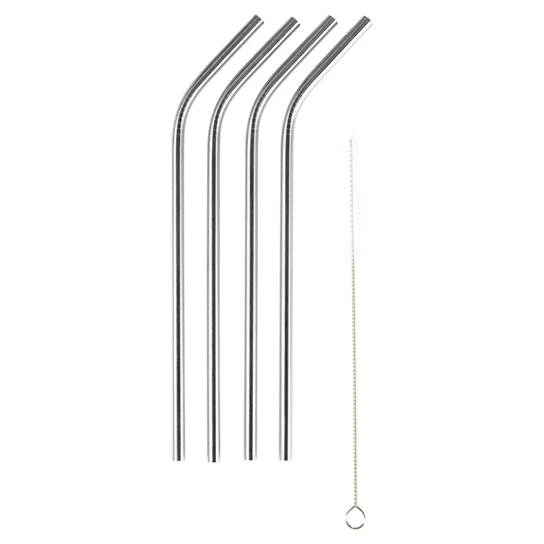 Strohhalme|Die moderne Hausfrau Edelstahl-Strohhalme mit Bürste, 4 Stück