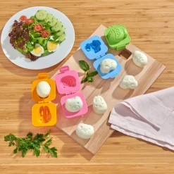 Geniale Küchenhelfer|Die moderne Hausfrau Eierformer, 2 Stück Fisch & Auto