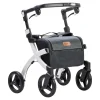 Rollatoren|Die moderne Hausfrau Einkaufsrollator Rollz Flex mit Sitz und Tasche, faltbar Pebble White Small