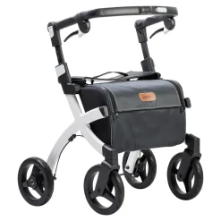 Rollatoren|Die moderne Hausfrau Einkaufsrollator Rollz Flex mit Sitz und Tasche, faltbar Pebble White Small