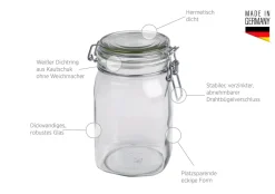 Gläser & Becher|Die moderne Hausfrau Einmachglas mit Deckel, 1,05 l GOTHIKA 6 x Einmachglas