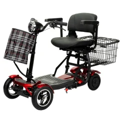 Elektromobile|Die moderne Hausfrau Elektroroller AT52317 mit Tasche & Korb rot