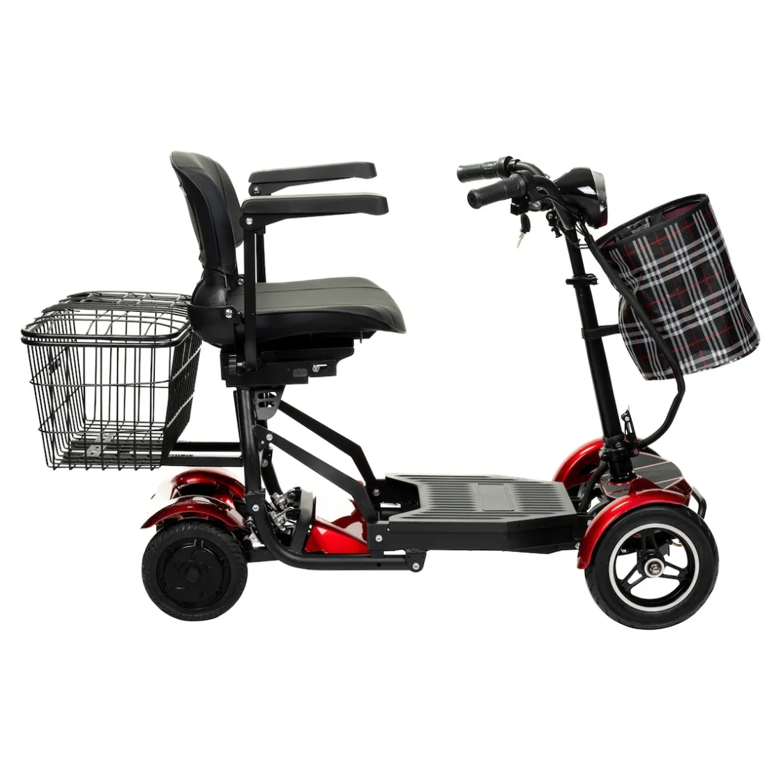 Elektromobile|Die moderne Hausfrau Elektroroller AT52317 mit Tasche & Korb rot