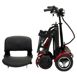 Elektromobile|Die moderne Hausfrau Elektroroller AT52317 mit Tasche & Korb rot