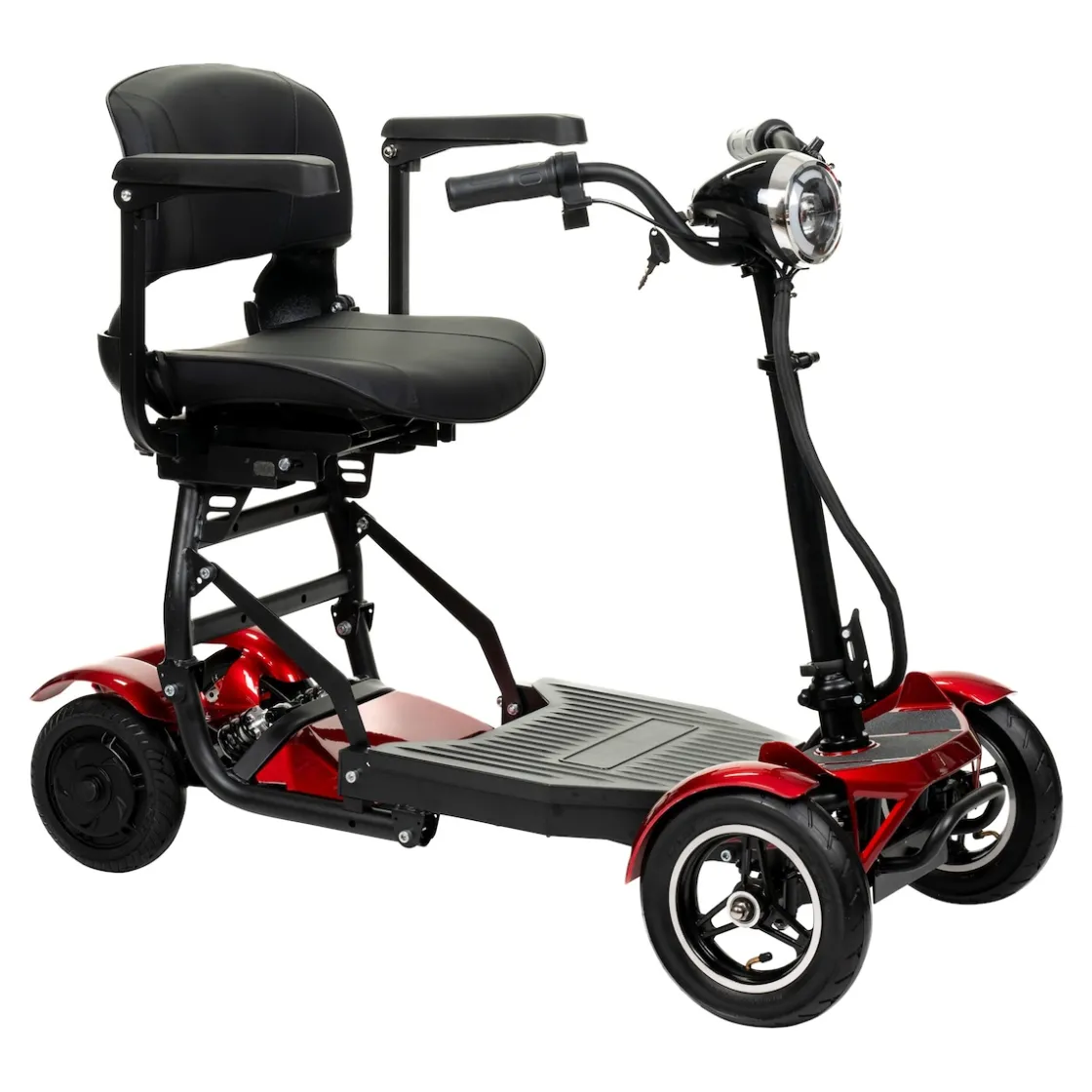 Elektromobile|Die moderne Hausfrau Elektroroller AT52317 mit Tasche & Korb rot