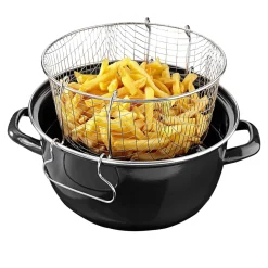 Fritteusen|Die moderne Hausfrau Emaille-Frittiertopf