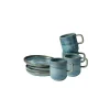 Tassen|Die moderne Hausfrau Espressotassen-Set, Steinzeug TIEFER SEE Blau / Grün