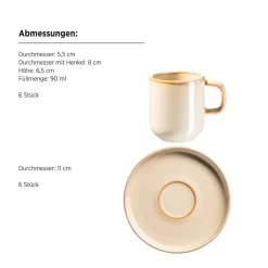 Tassen|Die moderne Hausfrau Espressotassen-Set, Steinzeug Cordelia Sand