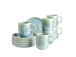 Tassen|Die moderne Hausfrau Espressotassen-Set, Steinzeug Cordelia Grün