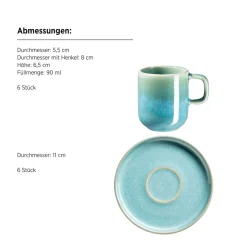 Tassen|Die moderne Hausfrau Espressotassen-Set, Steinzeug Cordelia Grün