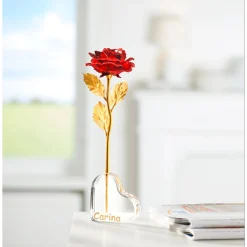 Die moderne Hausfrau Ewige Rose "Herz" personalisiert mit Namen