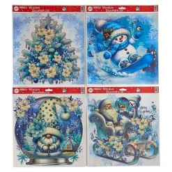 Fensterbilder|Die moderne Hausfrau Fenster-Sticker „Winter-Glitter“, 4 Stück