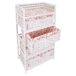 Schränke & Regale·Kommoden|Die moderne Hausfrau Flecht-Kommode „Romantik“ 4 Fächer