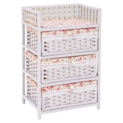 Schränke & Regale·Kommoden|Die moderne Hausfrau Flecht-Kommode „Romantik“ 3 Fächer