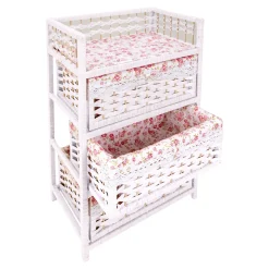 Schränke & Regale·Kommoden|Die moderne Hausfrau Flecht-Kommode „Romantik“ 3 Fächer