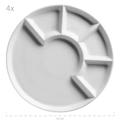 Teller|Die moderne Hausfrau Fondueteller 24 cm, Porzellan 4 x Fondueteller