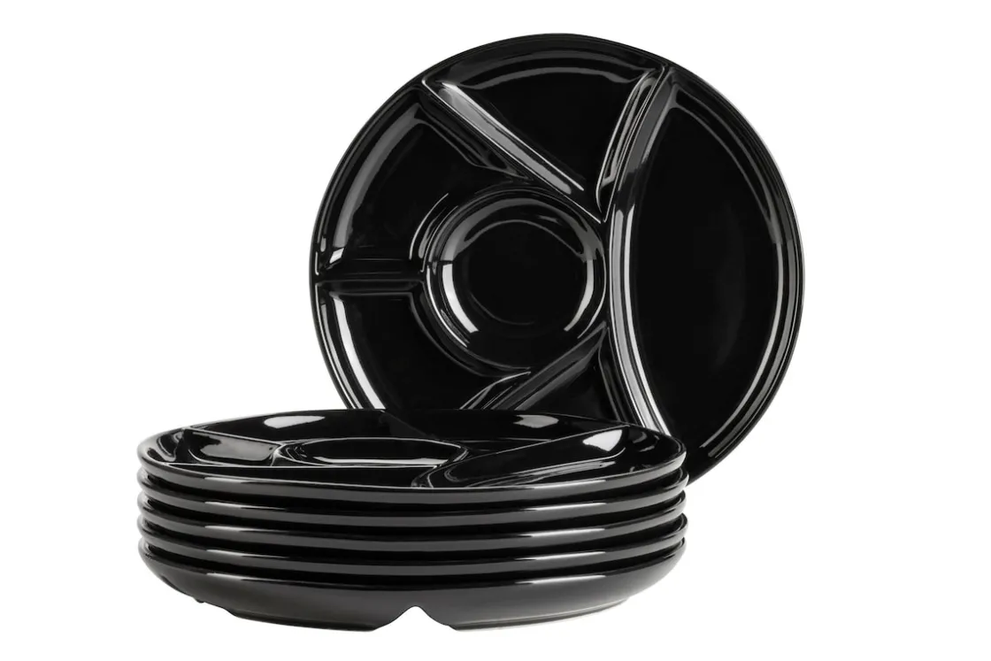 Teller|Die moderne Hausfrau Fondueteller Set, Porzellan -