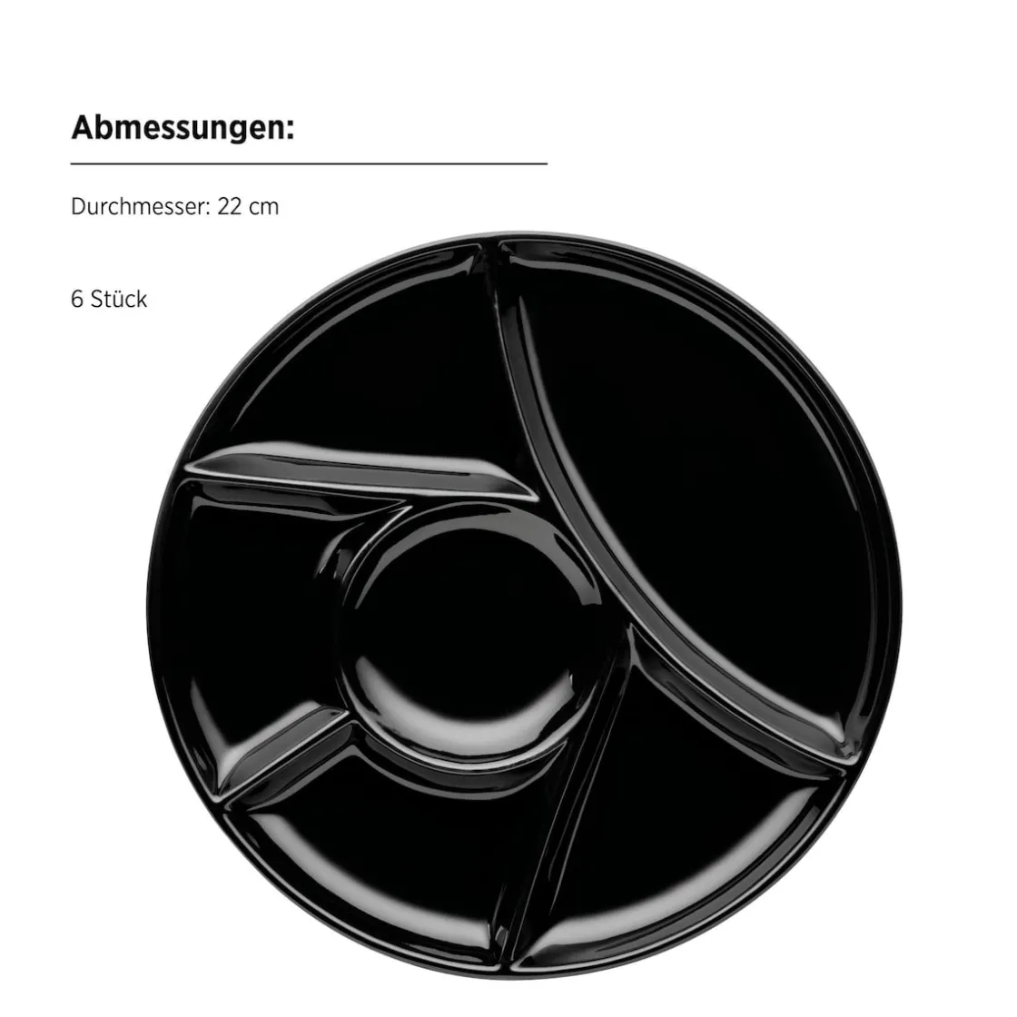 Teller|Die moderne Hausfrau Fondueteller Set, Porzellan -