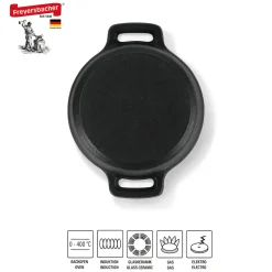 Töpfe|Die moderne Hausfrau Freyersbacher Mini Cocotte 9 cm Gusseisen, Kleiner Emaille Topf | Rund, mit Brett und Tuch