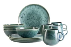 Geschirrsets|Die moderne Hausfrau Frühstücks Set, Steinzeug Carellia Blau