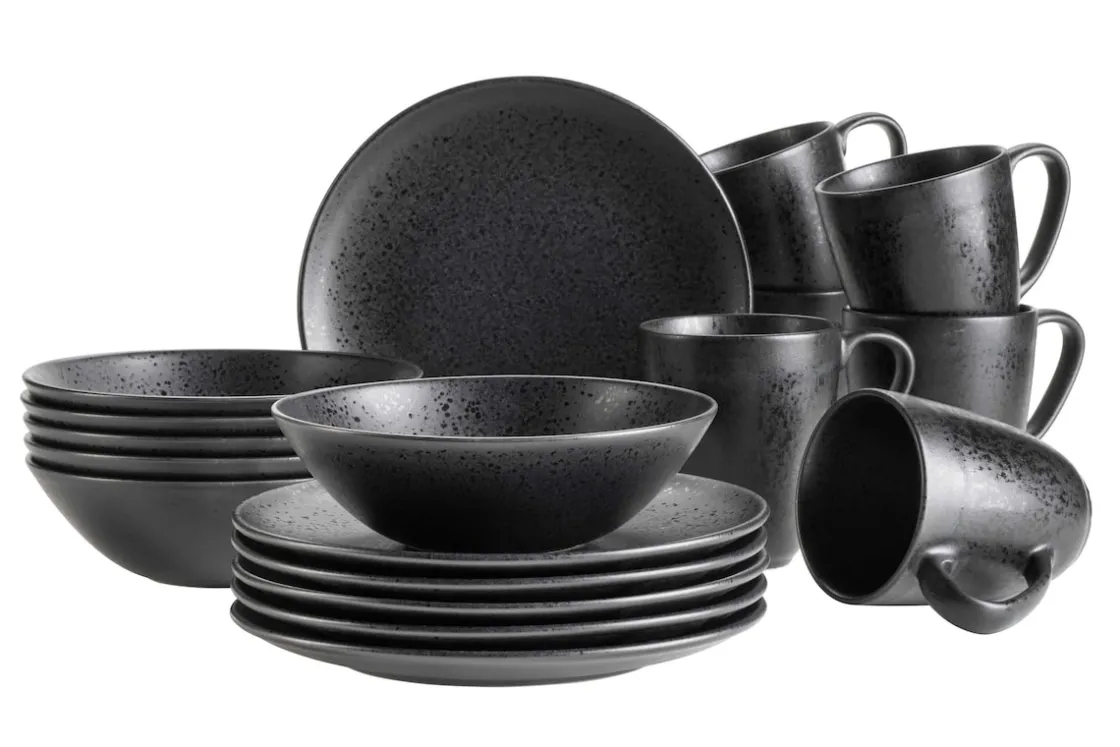 Geschirrsets|Die moderne Hausfrau Frühstücks Set, Steinzeug Essential