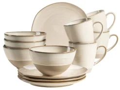 Geschirrsets|Die moderne Hausfrau Frühstücksgeschirr, Keramik Nottingham