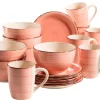 Geschirrsets|Die moderne Hausfrau Frühstücksgeschirr, Steingut Lumaca Koralle
