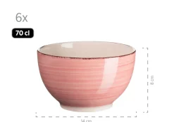 Geschirrsets|Die moderne Hausfrau Frühstücksgeschirr, Steingut Lumaca Koralle