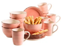 Geschirrsets|Die moderne Hausfrau Frühstücksgeschirr, Steingut Lumaca Koralle