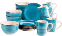 Geschirrsets|Die moderne Hausfrau Frühstücksgeschirr, Steingut Lumaca Dunkelblau