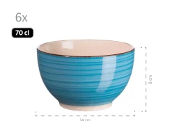 Die moderne Hausfrau Frühstücksgeschirr, Steingut Lumaca Dunkelblau