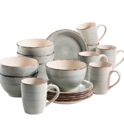 Geschirrsets|Die moderne Hausfrau Frühstücksgeschirr, Steingut Lumaca Rauchblau