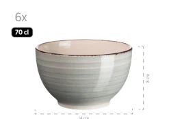 Geschirrsets|Die moderne Hausfrau Frühstücksgeschirr, Steingut Lumaca Rauchblau