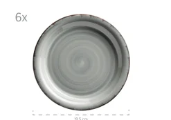 Geschirrsets|Die moderne Hausfrau Frühstücksgeschirr, Steingut Lumaca Rauchblau