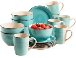 Geschirrsets|Die moderne Hausfrau Frühstücksgeschirr, Steingut Lumaca Laguna