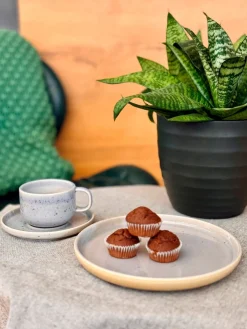 Die moderne Hausfrau Frühstücksset, Steinzeug Candy Flieder